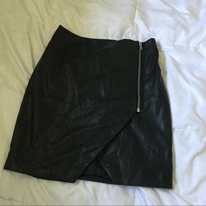 H&M Assymetrical Faux Leather Skirt w/ Zipper